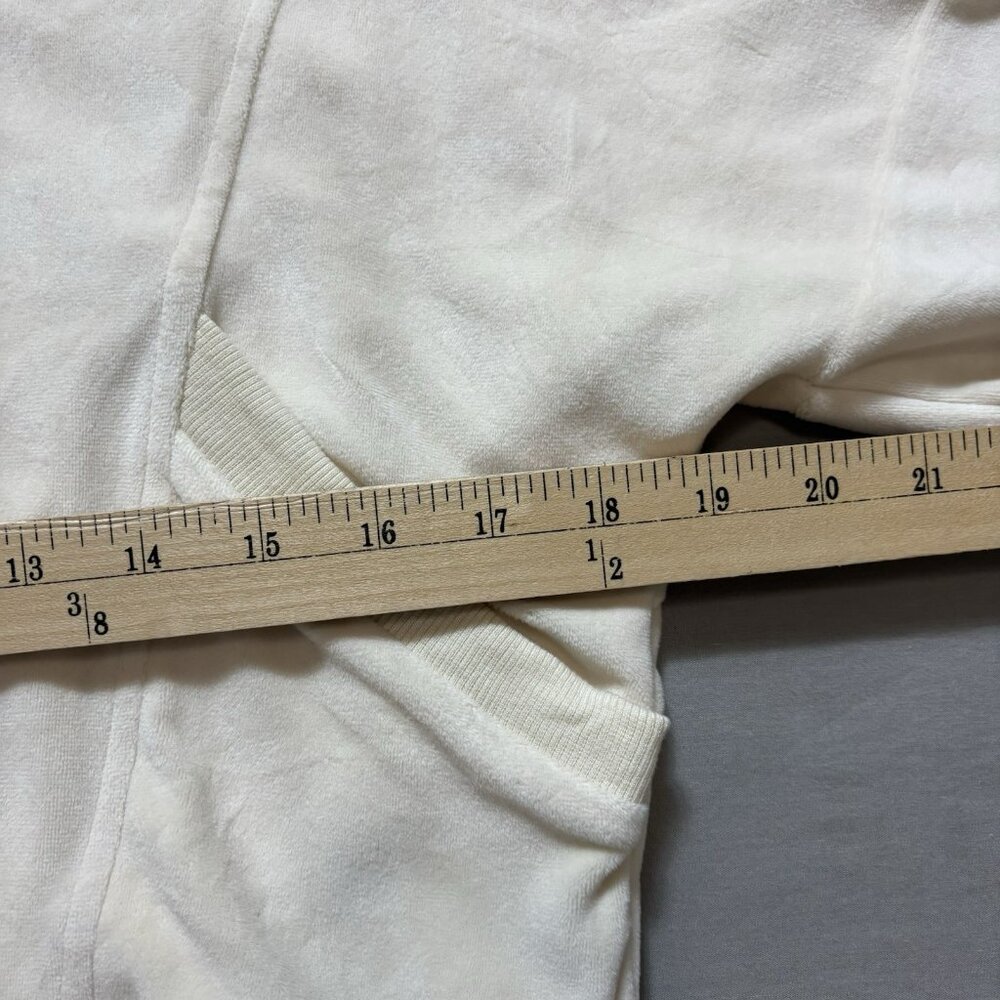 Altar'd State Women's Ivory Pullover Cropped Hoodie Size small Velour Velvet - Picture 4 of 6